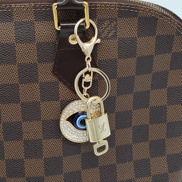Authentic Louis Vuitton Lock & Key with unbranded Evil Eye Bagcharm, Keycharm - Picture 2 of 7